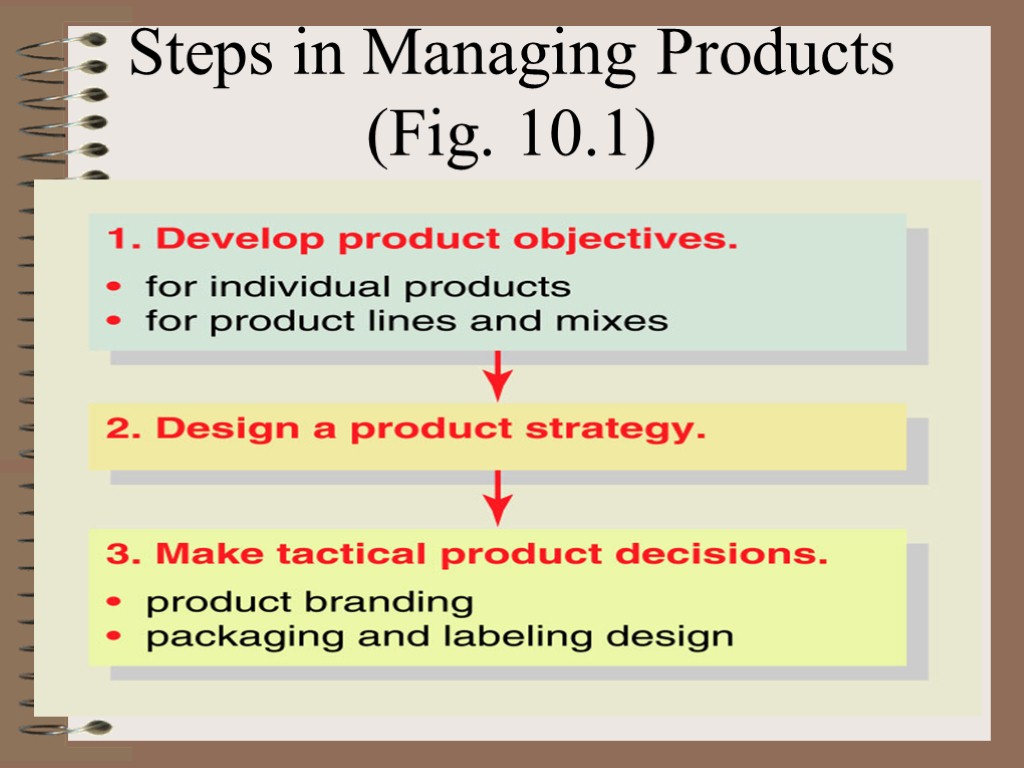 Steps in Managing Products (Fig. 10.1)